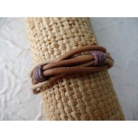 Bracelet Ratana cordons marron clair