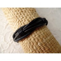 Bracelet Ratana multi cordons noirs