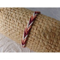 Bracelet tali 1 fil saumon/blanc/bordeaux modèle 5