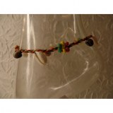 Bracelet cheville shell rasta jaune