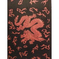 Tenture asian dragon rouge