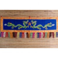 Broderie tibétaine les 2 dragons verts