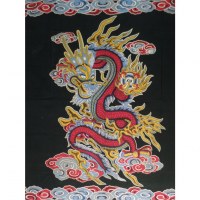 Tenture noire dragon chinois