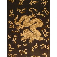 Tenture asian dragon jaune