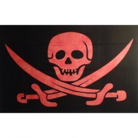 Tenture jolly roger noir/rouge