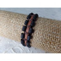 Bracelet manik kayu bicolore