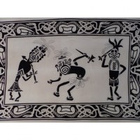 Tenture noir et blanc danse tribale