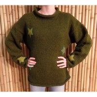 Pull vert Pekapeka étoiles