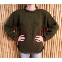 Pull uni Kapiti vert foncé