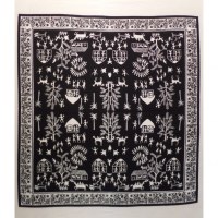 Tenture maxi village africain noir/blanc