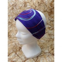 Bandeau cheveux violet spirale brodée