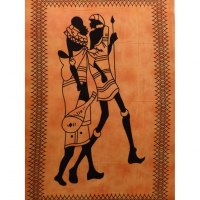 Tenture orange balade africaine