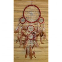 Dreamcatcher brun rouge nec 5 cercles