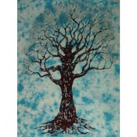 Tenture maxi bleue arbre de vie