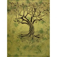 Tenture maxi verte arbre de vie celtique 