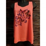 Débardeur rose fluo papillons