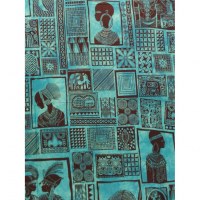 Tenture patchwork africa bleue