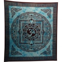 Tenture maxi mandala Aum bleu