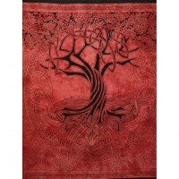Tenture maxi délavée rouge arbre de vie celtique 