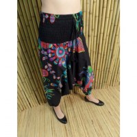 Sarouel/bustier floral noir