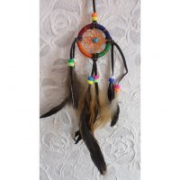 Mini dreamcatcher 4 couleurs lanières marron