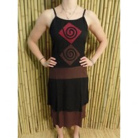 Robe d'été noire/marron motifs spirales