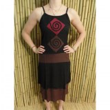 Robe d'été noire/marron motifs spirales