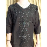 Chemisier kurta longue noir