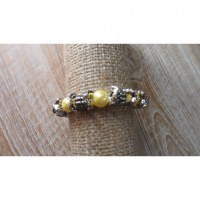 Bracelet peace & love perles jaunes