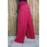Pantalon Thaï rouge à rayures