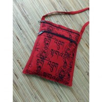 Sac passeport rouge sanscrit Bouddha 