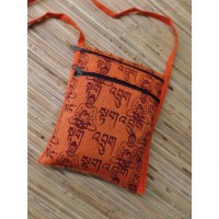 Sac passeport orange sanscrit Bouddha 