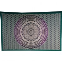 Tenture lotus vert/mauve