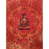 Petite tenture lotus Bouddha orange foncé