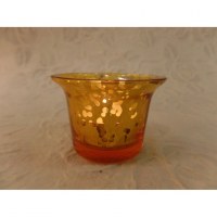 Photophore verre jaune moucheté
